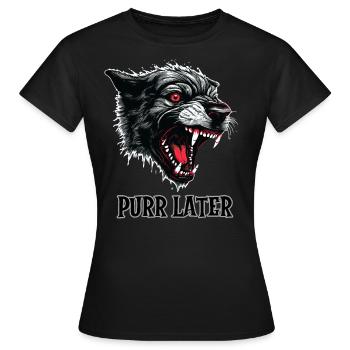 Demon Black cat, Purr Later - Women's T-Shirt - black - Front - AI Model Female 172 dark (172cm)