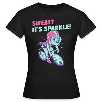 Sweat? It's Sparkle | Radsport Rennrad Shirt - Frauen T-Shirt - Schwarz - Vorne - AI Model Female 172 dark (172cm)