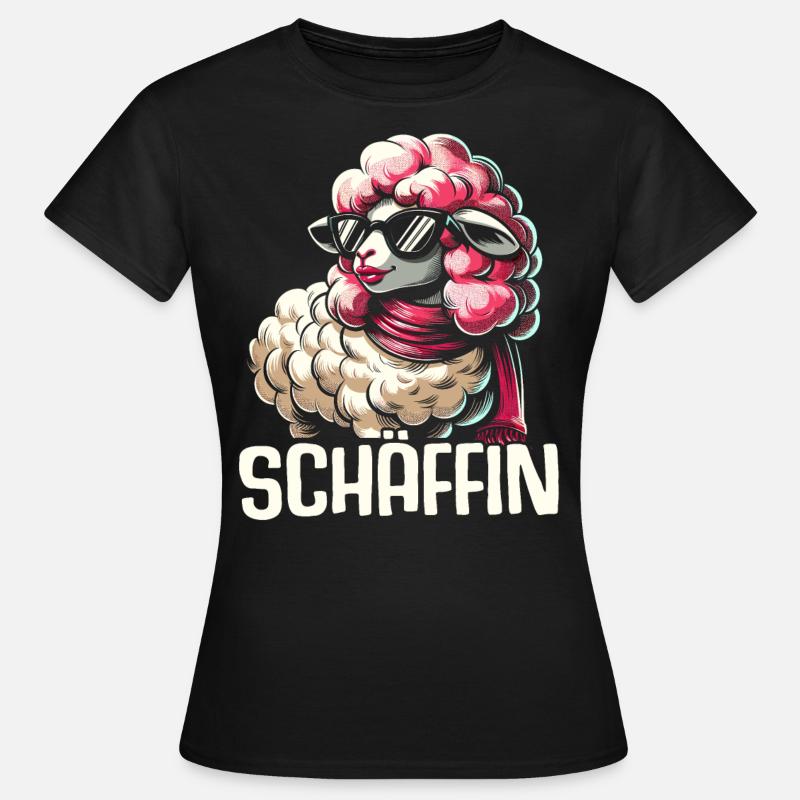Chef Chefin Schaf Geschenk Schäfin Spruch - Frauen T-Shirt - Schwarz