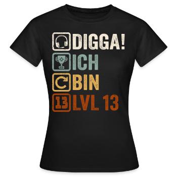 13e cadeau d’anniversaire 13e Gamer Gamer disant - T-shirt Femme - noir - Devant - AI Model Female 172 dark (172cm)