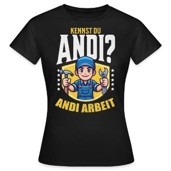 Handyman Andi Work Gift Sayings Funny - Women's T-Shirt - black - Front - AI Model Female 172 dark (172cm)