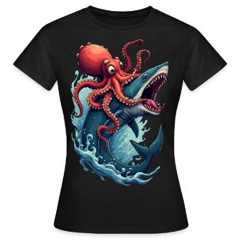 Bataille navale - T-shirt Femme - noir - Devant - AI Model Female 172 dark (172cm)