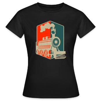 chemin de fer - T-shirt Femme - noir - Devant - AI Model Female 172 dark (172cm)