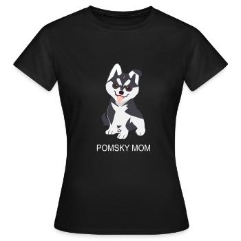 Pomsky mom - Women's T-Shirt - black - Front - AI Model Female 172 dark (172cm)
