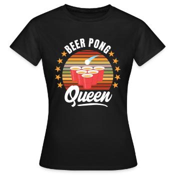 Beer Pong Queen - Frauen T-Shirt - Schwarz - Vorne - AI Model Female 172 dark (172cm)