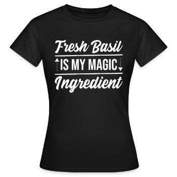 Frischer Basilikum Koch Eltern die kochen - Frauen T-Shirt - Schwarz - Vorne - AI Model Female 172 dark (172cm)