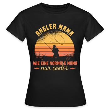 Angler Mama - Angeln Frauen - Frauen T-Shirt - Schwarz - Vorne - AI Model Female 172 dark (172cm)