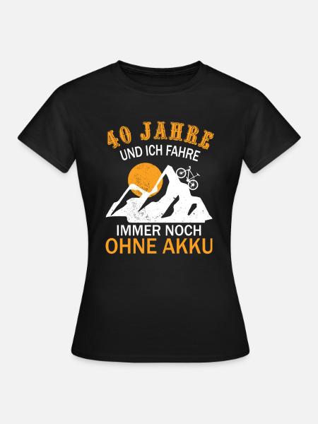 40. Geburtstag Geschenk Fahrrad Rennrad ohne Akku - Frauen T-Shirt - Schwarz