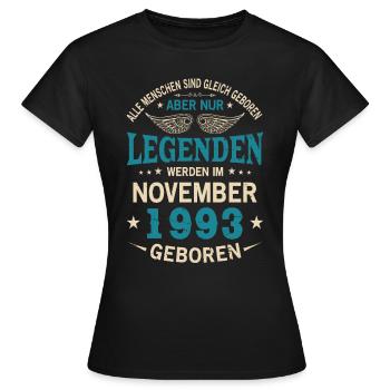 Toutes les personnes naissent égales Novembre 1993 - T-shirt Femme - noir - Devant - AI Model Female 172 dark (172cm)