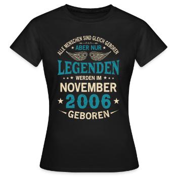 Toutes les personnes naissent égales Novembre 2006 - T-shirt Femme - noir - Devant - AI Model Female 172 dark (172cm)