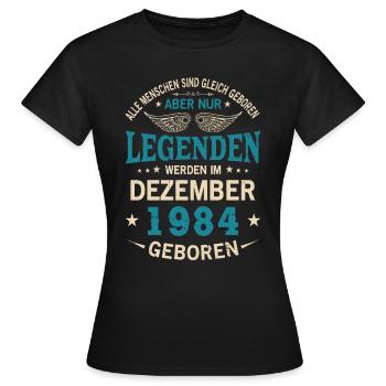 Toutes les personnes naissent égales Décembre 1984 - T-shirt Femme - noir - Devant - AI Model Female 172 dark (172cm)