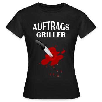 AUFTRAGSGRILLER - Frauen T-Shirt - Schwarz - Vorne - AI Model Female 172 dark (172cm)