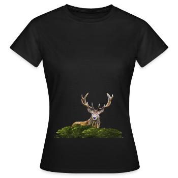 Cerf - T-shirt Femme - noir - Devant - AI Model Female 172 dark (172cm)