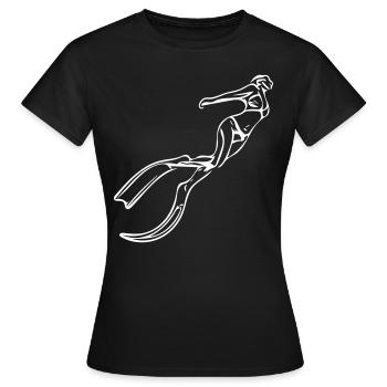 Apnée plongeuse en apesanteur - T-shirt Femme - noir - Devant - AI Model Female 172 dark (172cm)