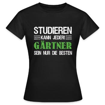 Gärtner Studieren kann jeder Gärtnern Gartenbau - Frauen T-Shirt - Schwarz - Vorne - AI Model Female 172 dark (172cm)