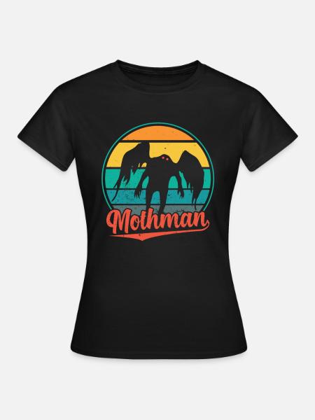 Mothman mit Motte - Frauen T-Shirt - Schwarz