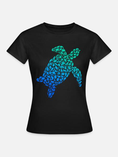 Wasserschildkröte Meeresschildkröte Schildkröte - Dame-T-shirt - sort