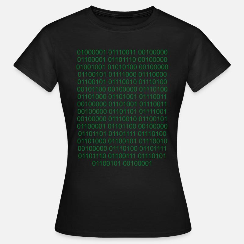 Binary Code Computer Scientist Nerd - Women's T-Shirt - black