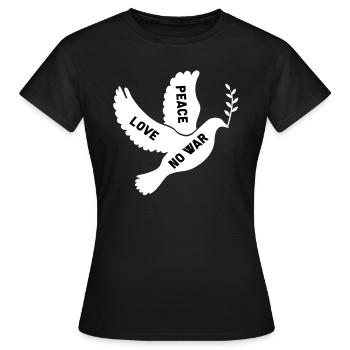Frieden Friedenstaube Friedensstifter Geschenk - Frauen T-Shirt - Schwarz - Vorne - AI Model Female 172 dark (172cm)