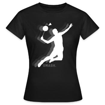 Raquette de badminton Smash - T-shirt Femme - noir - Devant - AI Model Female 172 dark (172cm)