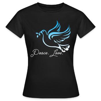 Frieden Friedenstaube Friedensstifter Geschenk - Frauen T-Shirt - Schwarz - Vorne - AI Model Female 172 dark (172cm)