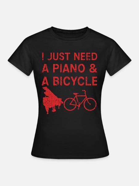 Klavier - Frauen T-Shirt - Schwarz