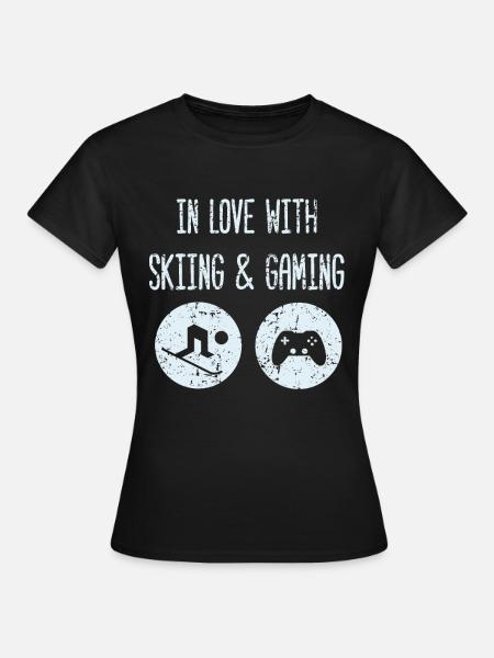 Ski et jeux vidéo Gamer Ski Sport jeu - T-shirt Femme - noir