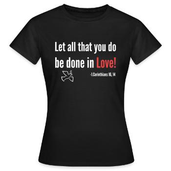 verset de la Bible - T-shirt Femme - noir - Devant - AI Model Female 172 dark (172cm)