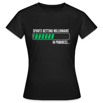 Paris sportifs Millionaire Sports paris Money Progress - T-shirt Femme - noir - Devant - AI Model Female 172 dark (172cm)