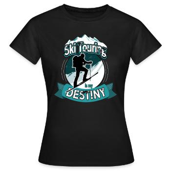 Les randonnées à ski sont ma destination - T-shirt Femme - noir - Devant - AI Model Female 172 dark (172cm)