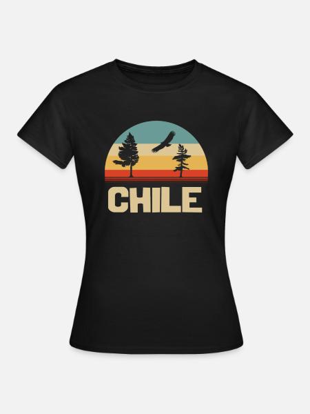 chile natur retro berg - Frauen T-Shirt - Schwarz