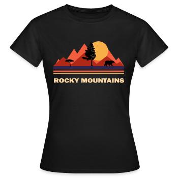 Rocky Mountains - Frauen T-Shirt - Schwarz - Vorne - AI Model Female 172 dark (172cm)