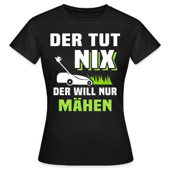 Rasen Mähen Garten - Frauen T-Shirt - Schwarz - Vorne - AI Model Female 172 dark (172cm)