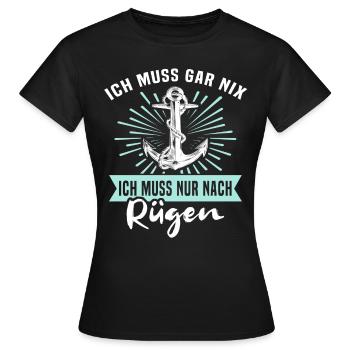 Rügen Urlaub Ostsee Insel - Frauen T-Shirt - Schwarz - Vorne - AI Model Female 172 dark (172cm)