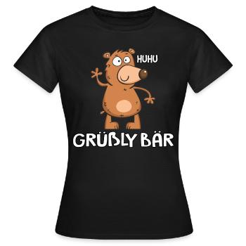 Grüßlybär - Frauen T-Shirt - Schwarz - Vorne - AI Model Female 172 dark (172cm)