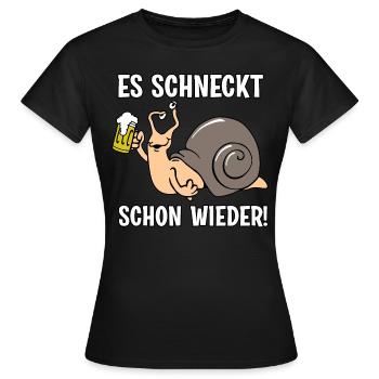 Es schneckt schon wieder - Frauen T-Shirt - Schwarz - Vorne - AI Model Female 172 dark (172cm)