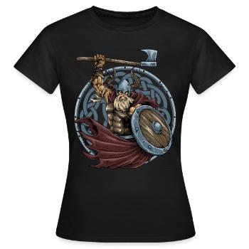Wikinger Krieger Axt Bart - Frauen T-Shirt - Schwarz - Vorne - AI Model Female 172 dark (172cm)