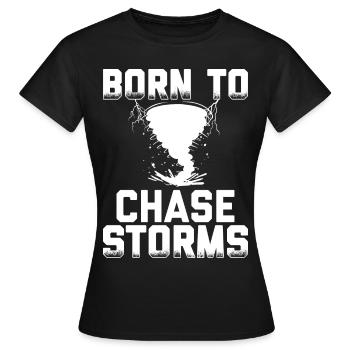 Sturmjäger Geschenke | Unwetter Sturm Jäger Blitz - Frauen T-Shirt - Schwarz - Vorne - AI Model Female 172 dark (172cm)