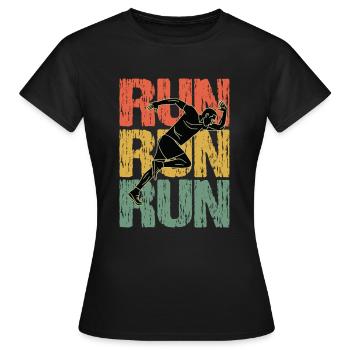 Run Run Run Vintage Running Guy - Frauen T-Shirt - Schwarz - Vorne - AI Model Female 172 dark (172cm)