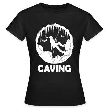 Caving - Underground Caver Speleology - Women's T-Shirt - black - Front - AI Model Female 172 dark (172cm)
