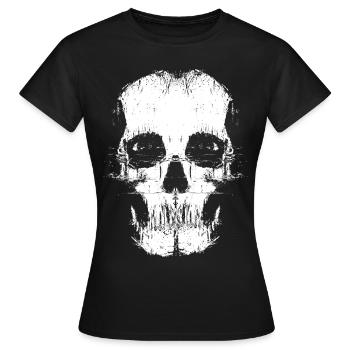 Psycho Glitch Skull - Frauen T-Shirt - Schwarz - Vorne - AI Model Female 172 dark (172cm)