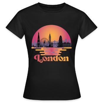 Londres Skyline Royaume-Uni Voyage - T-shirt Femme - noir - Devant - AI Model Female 172 dark (172cm)