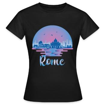 Rome Skyline - Italie Voyage - Roma Italia - T-shirt Femme - noir - Devant - AI Model Female 172 dark (172cm)