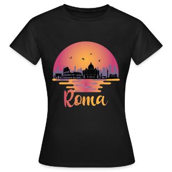 Roma Italia - Rome Skyline - Italie Voyage - T-shirt Femme - noir - Devant - AI Model Female 172 dark (172cm)