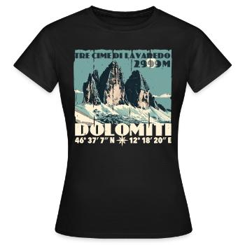 Dolomites de Tre Cime Lavaredo Dolomites des Trois Pics - T-shirt Femme - noir - Devant - AI Model Female 172 dark (172cm)