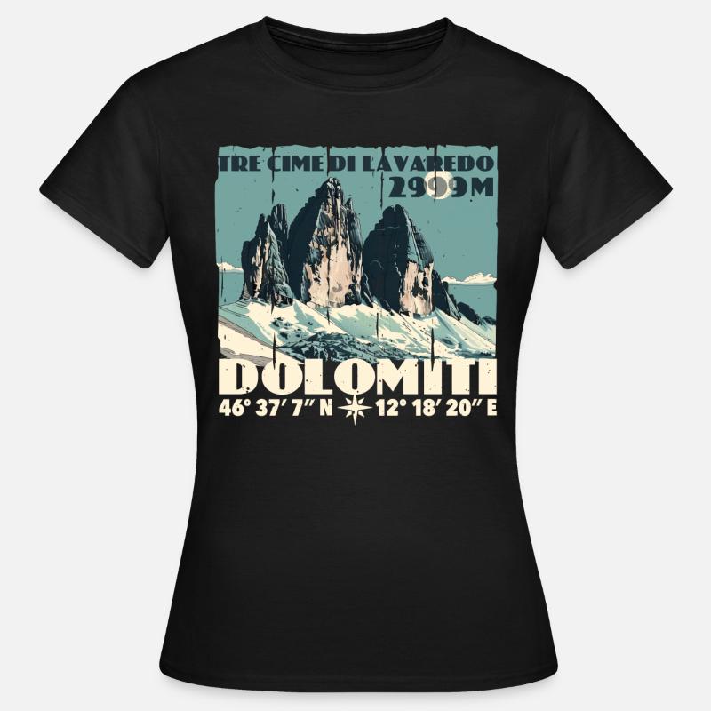 Tre Cime Lavaredo Dolomiti Three Peaks Dolomites - Women's T-Shirt - black