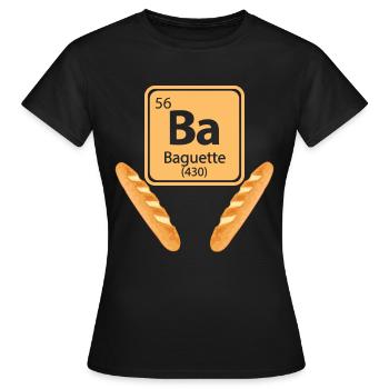 Baguette Element Lustiges Periodensystem - Frauen T-Shirt - Schwarz - Vorne - AI Model Female 172 dark (172cm)