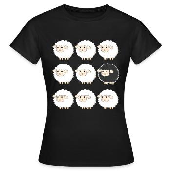 Black Sheep in a Herd Funny - Women's T-Shirt - black - Front - AI Model Female 172 dark (172cm)