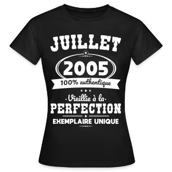 20th Anniversary - July 2005 Perfection - Women's T-Shirt - black - Front - AI Model Female 172 dark (172cm)