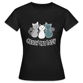 Crazy Cat Lady cat lady Catmom - Women's T-Shirt - black - Front - AI Model Female 172 dark (172cm)